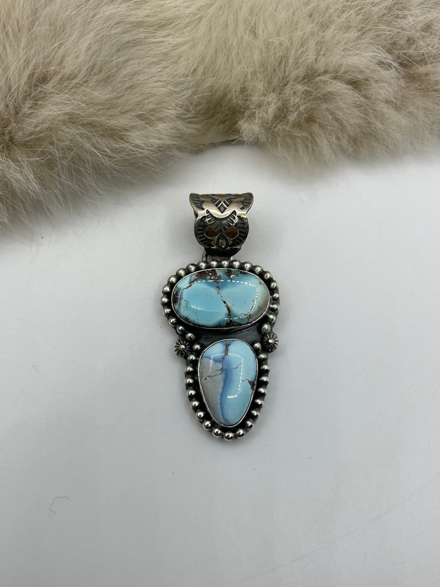 10MM Bail 2 Stone Golden Hills Turquoise Pendant