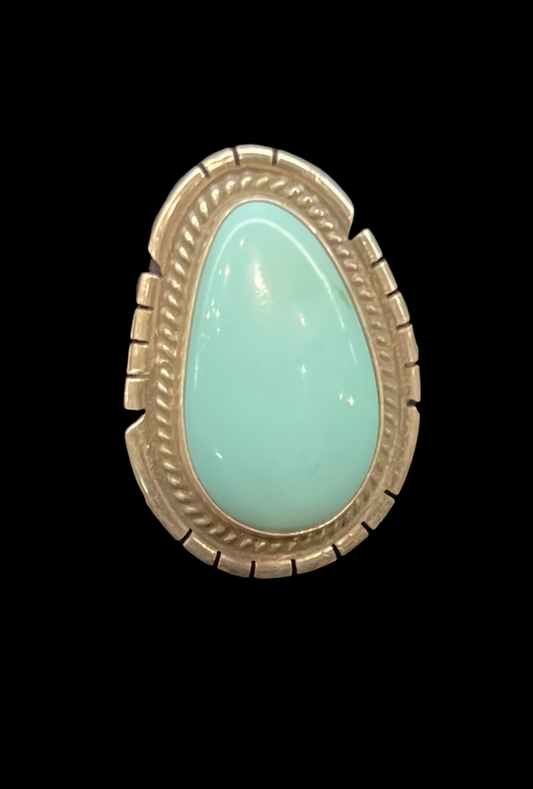 6.5 Kingman Turquoise Ring by Peggy Skeets, Navajo