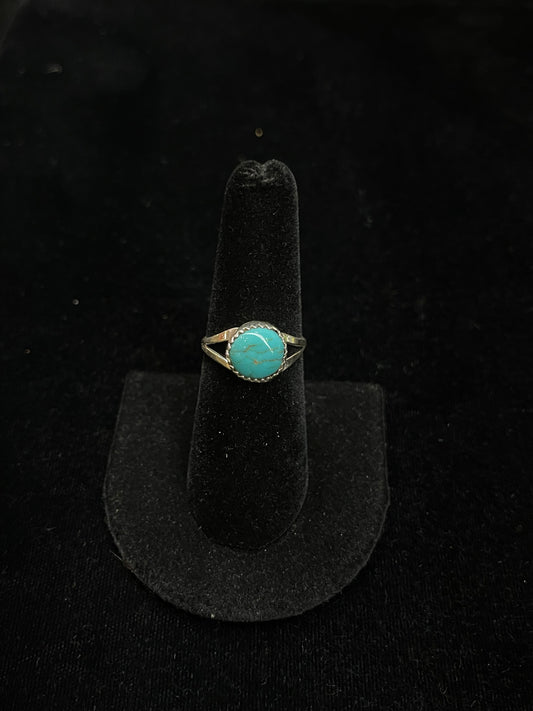 7.0 Turquoise Ring by Letricia Largo, Navajo