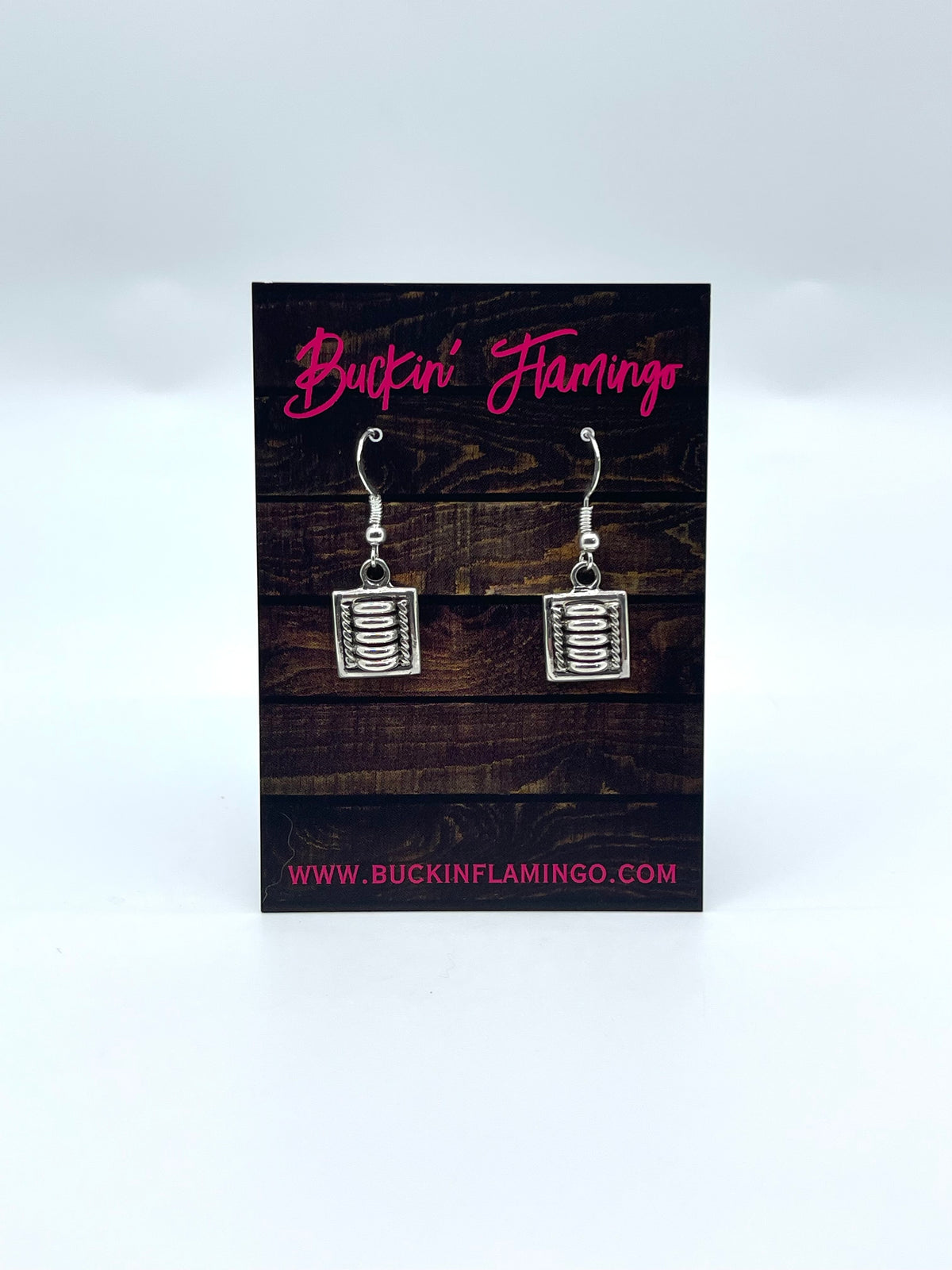Water Bead Small Square Dangle Earrings by Thomas Charley, Navajo