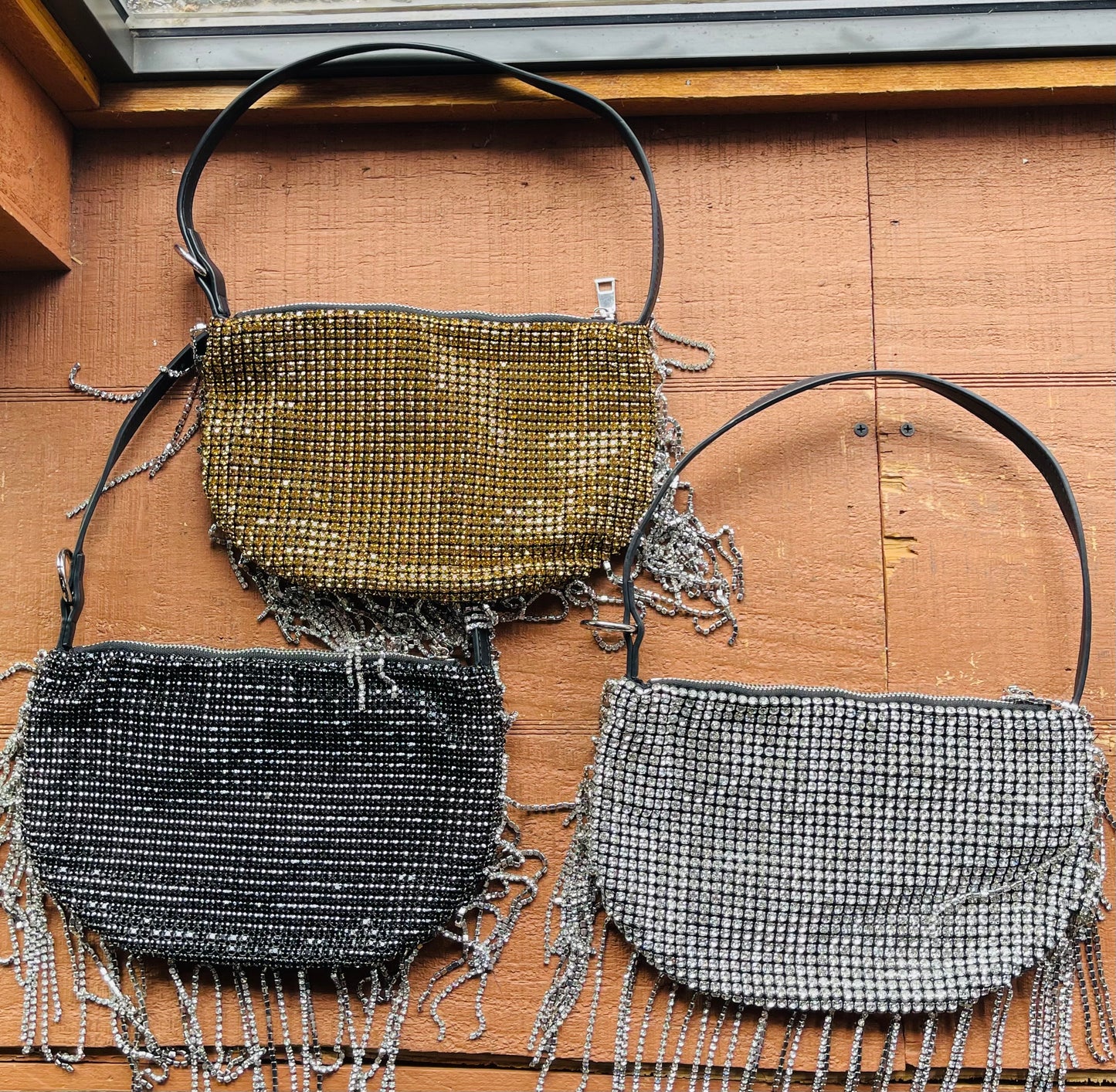 Bedazzled Crossbody With Bedazzled Fringe