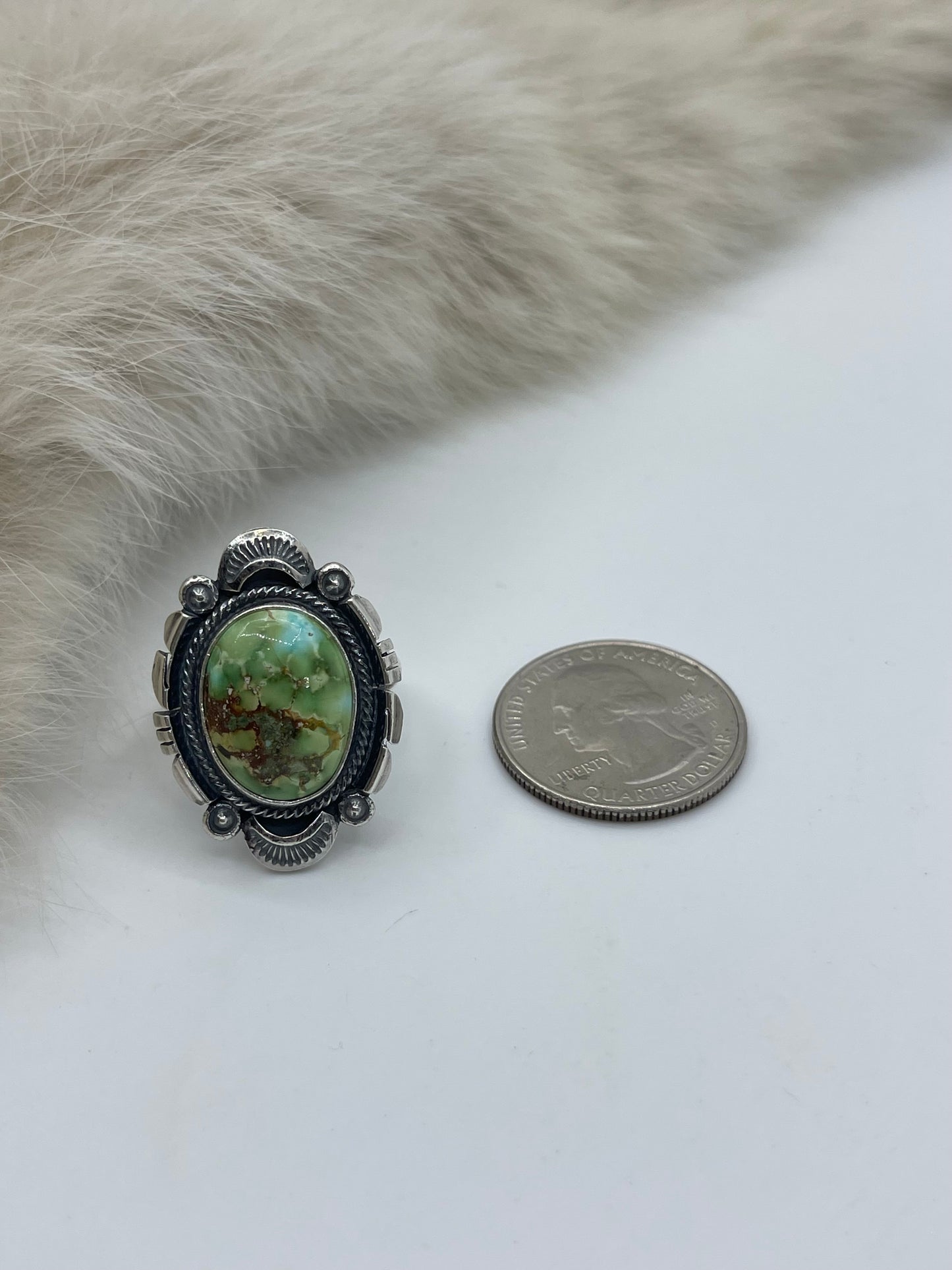 9.0 Sonoran Gold Turquoise Ring by Daniel Benally, Navajo