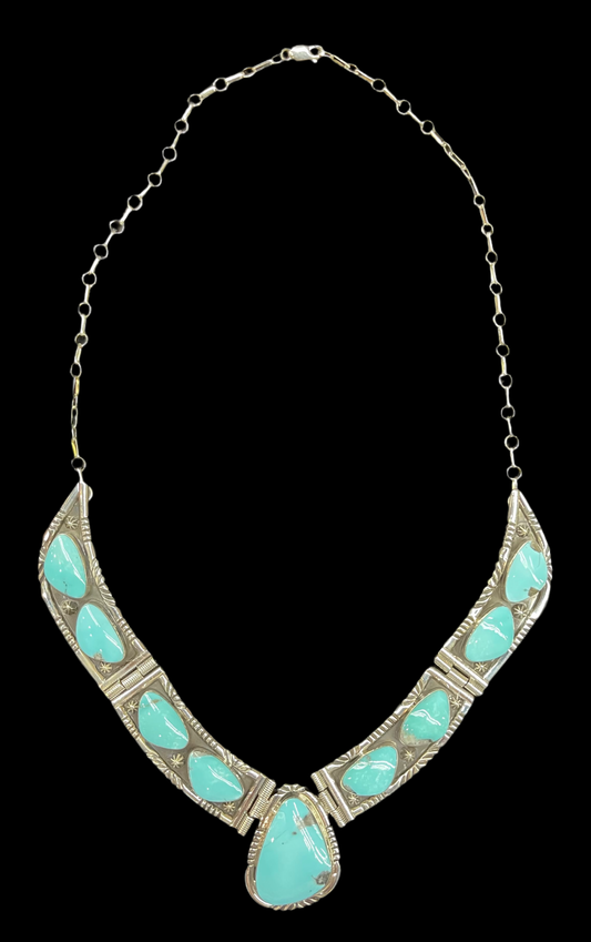 Turquoise Necklace by Jennifer Cayaditto, Navajo