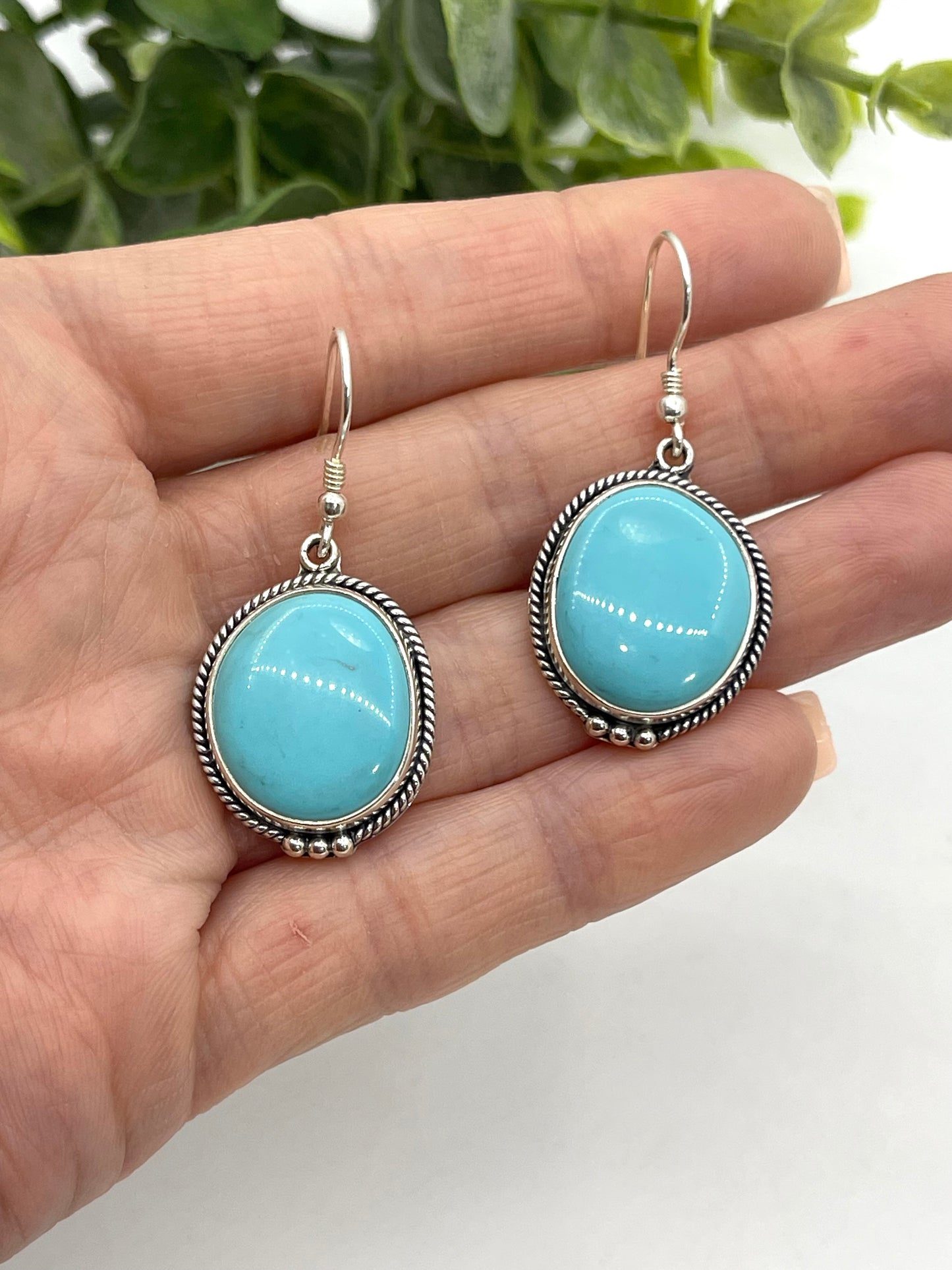 Blue Turquoise Dangle Earrings
