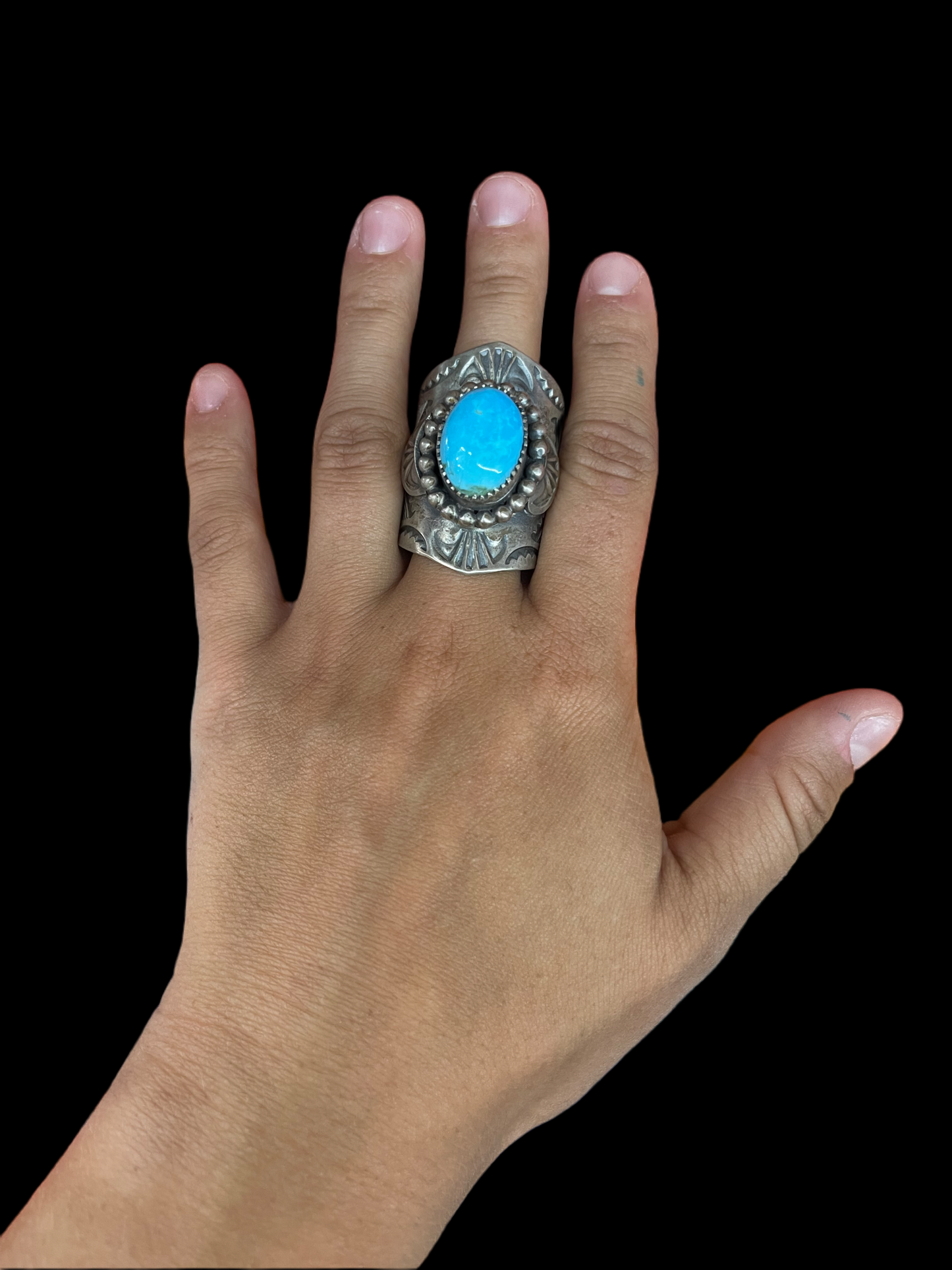 14.0 Turquoise Ring by Boyd Ashley, Navajo