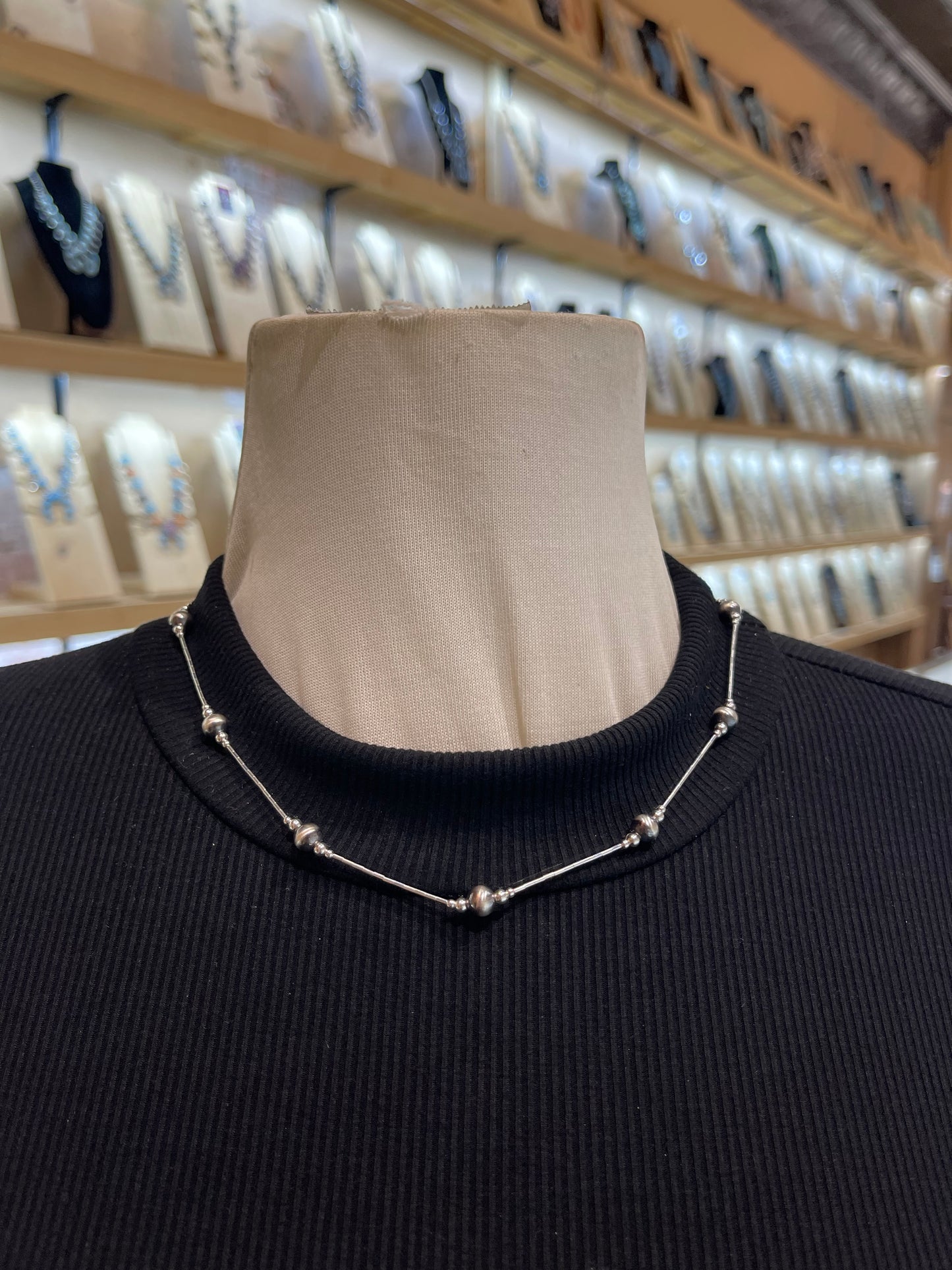 18” 6MM Navajo Style Pearls on Liquid Silver