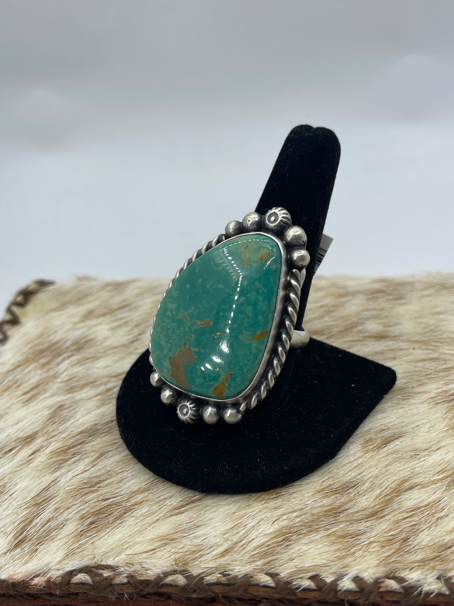 Royston Turquoise Adjustable Ring by Augustine Largo, Navajo
