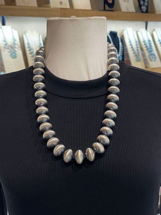 24" 18mm Handmade Navajo Pearl by Bryannen Halwood, Navajo