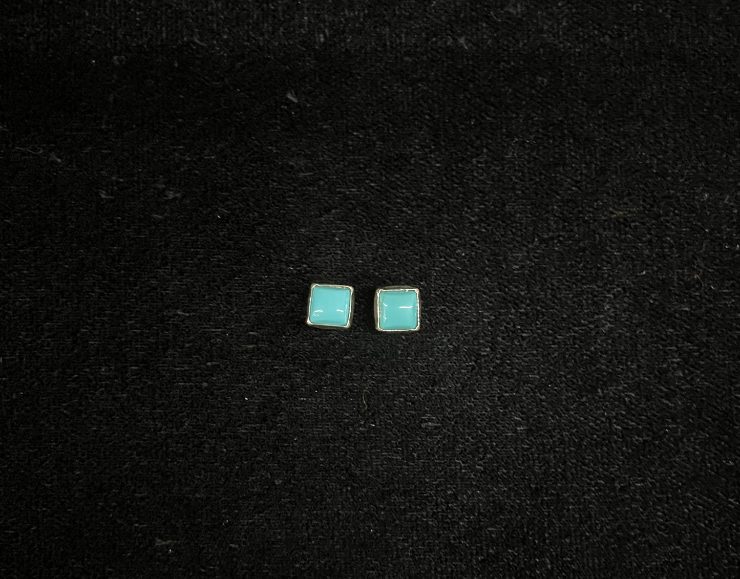 Square Turquoise Stud Earrings