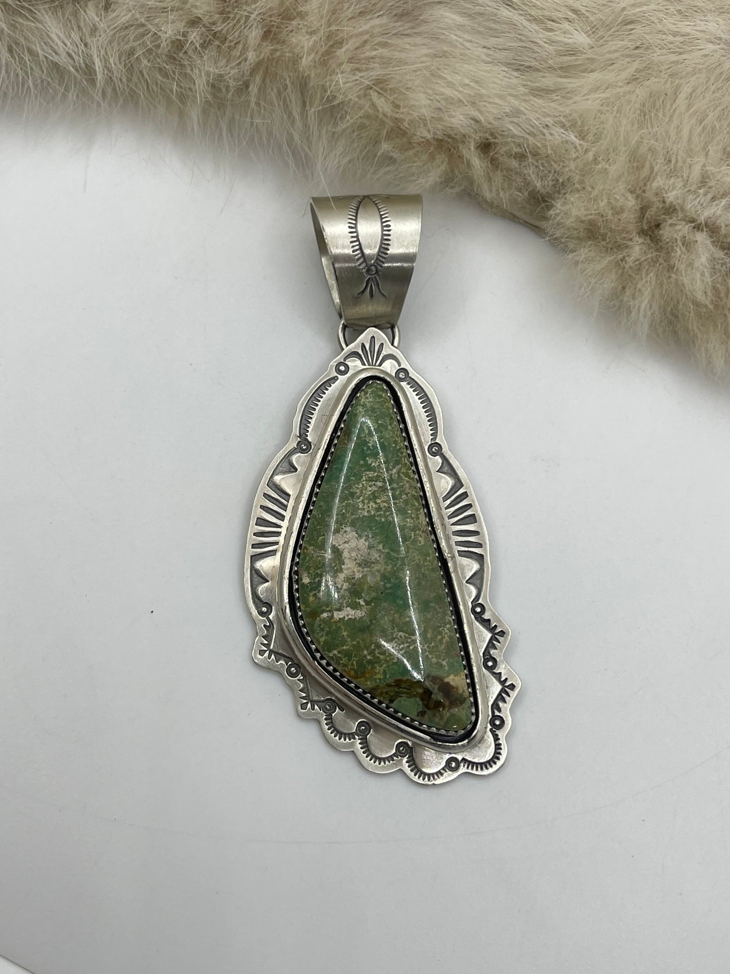 13.4mm Bail Emerald Valley Turquoise by J. Piaso, Jr. Navajo