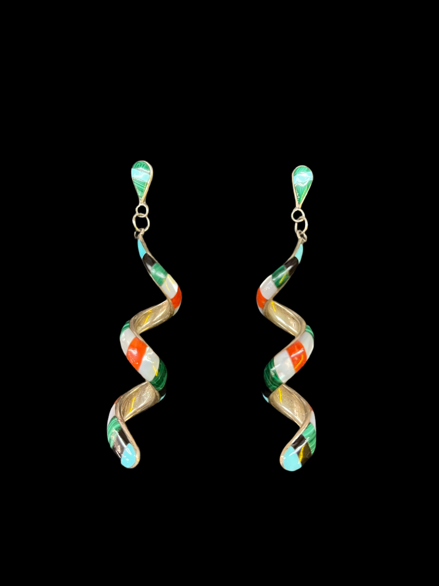 Vintage Spiral, Zuni Made Dangles