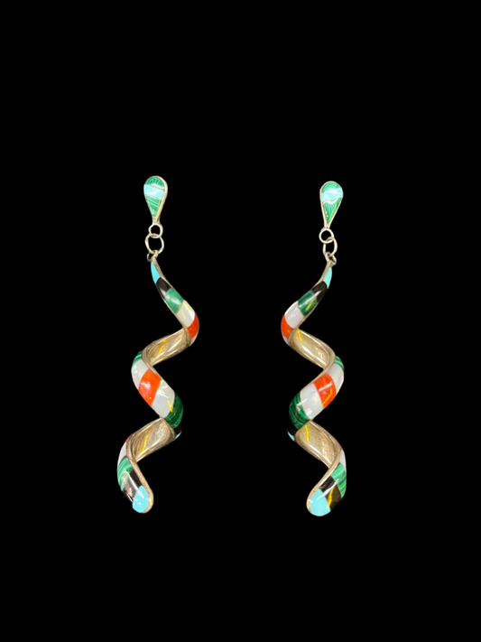 Vintage Spiral, Zuni Made Dangles