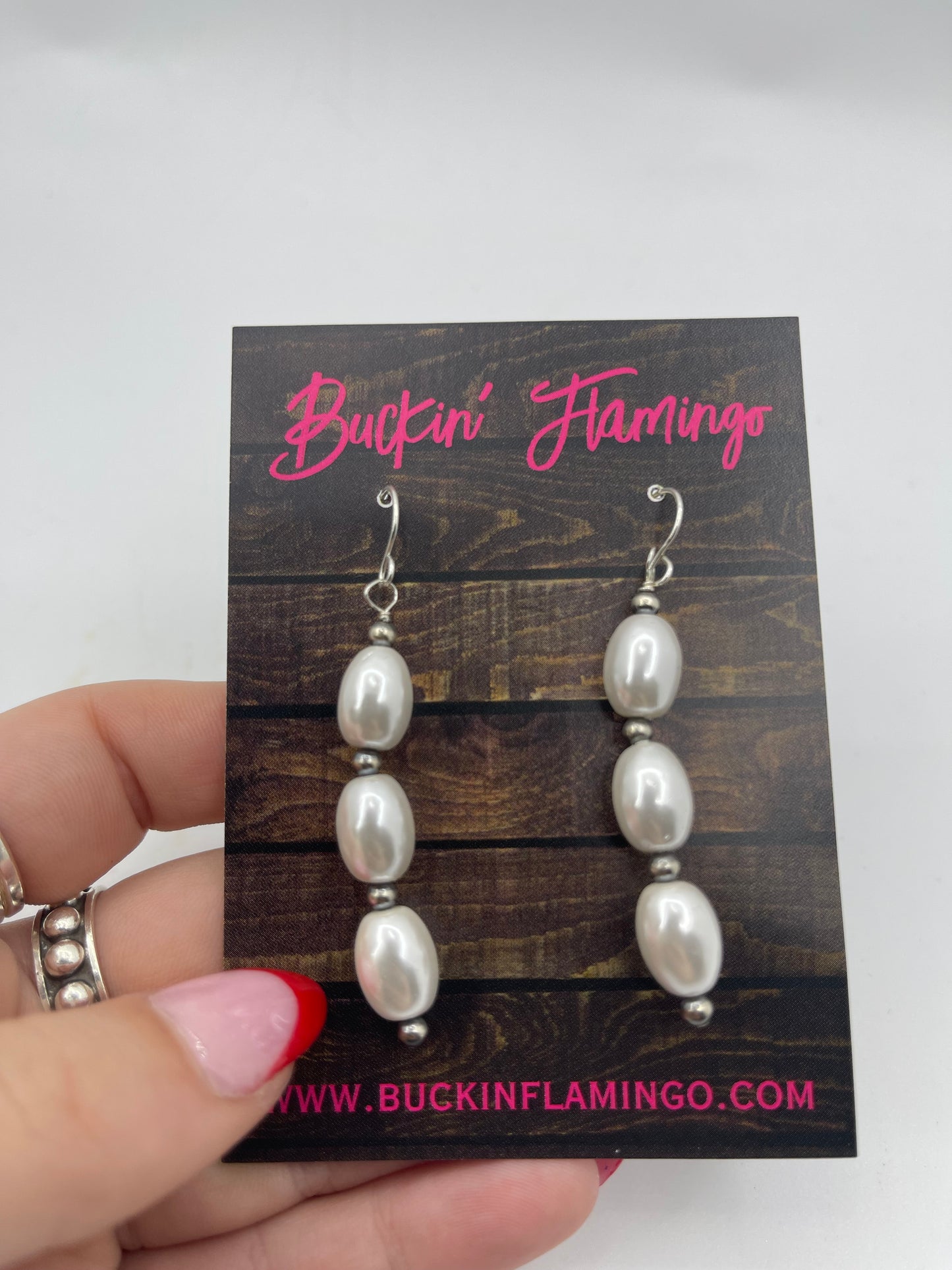 3 Drop Freshwater Pearl Earrings