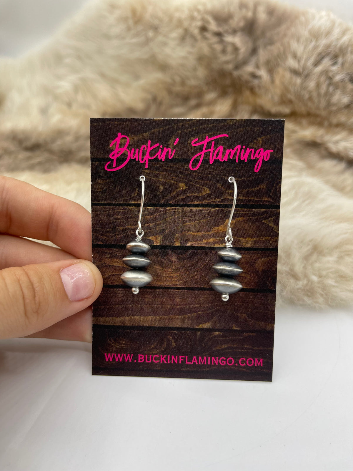 Graduated Navajo Pearl Earrings by Amanda Larry, Navajo