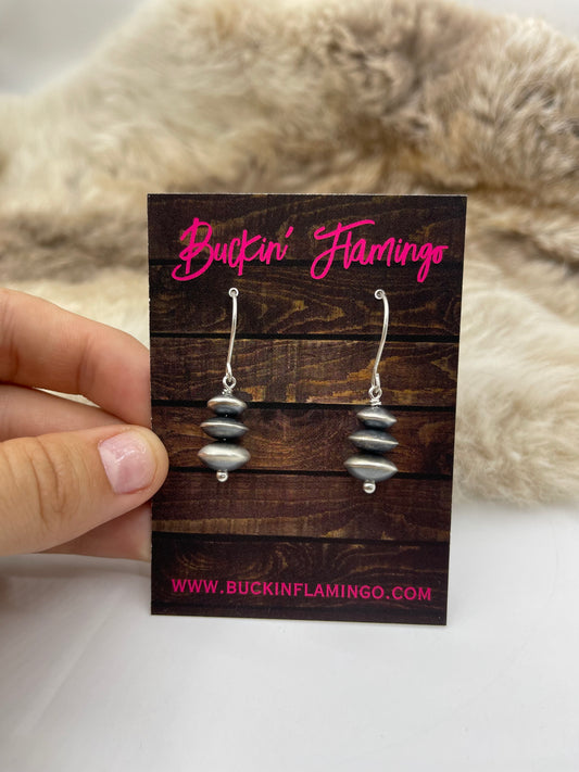 Graduated Navajo Pearl Earrings by Amanda Larry, Navajo