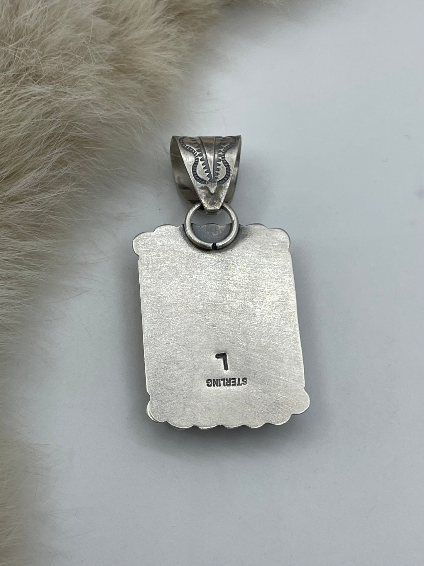 Boulder Ribbon Turquoise Pendant by Jeff Largo, Navajo