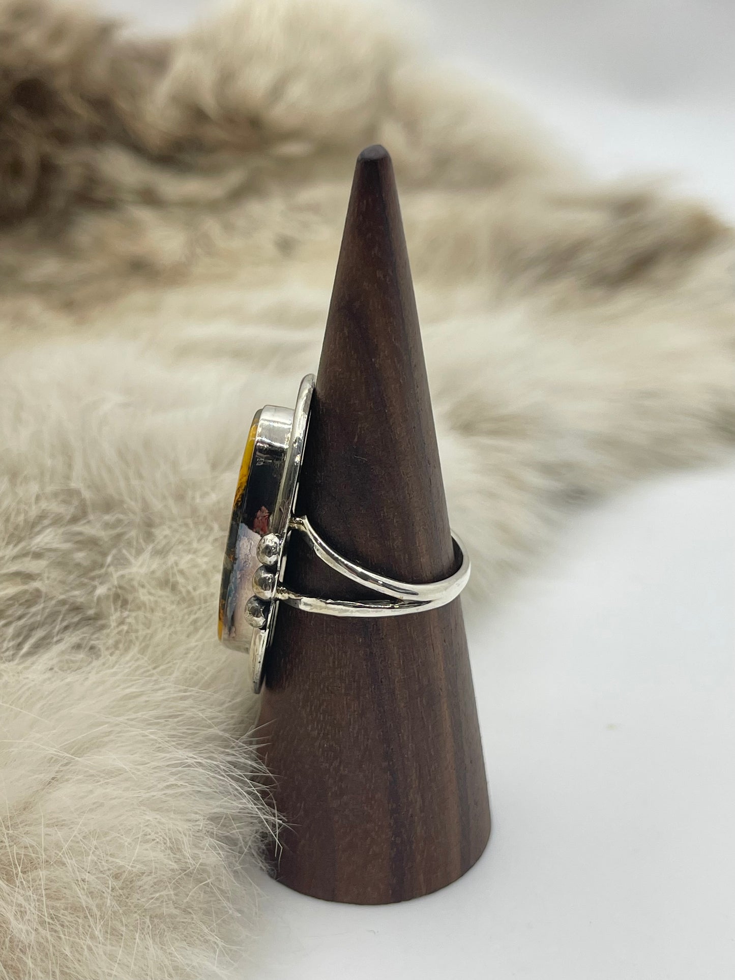 9.0 Bumblebee Jasper Oval Ring