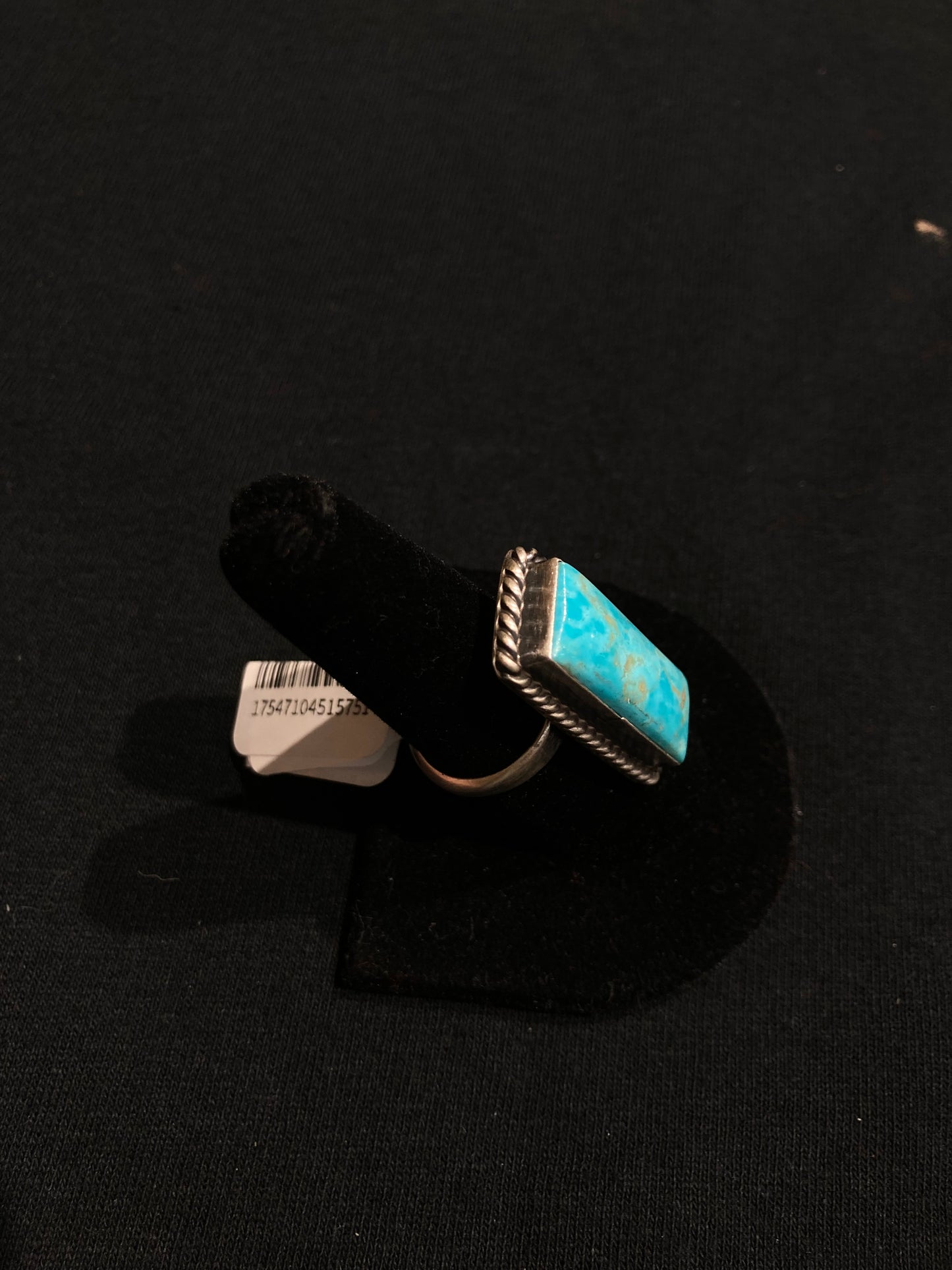 Adjustable Kingman Turquoise Bar Ring by Alfred Martinez, Navajo