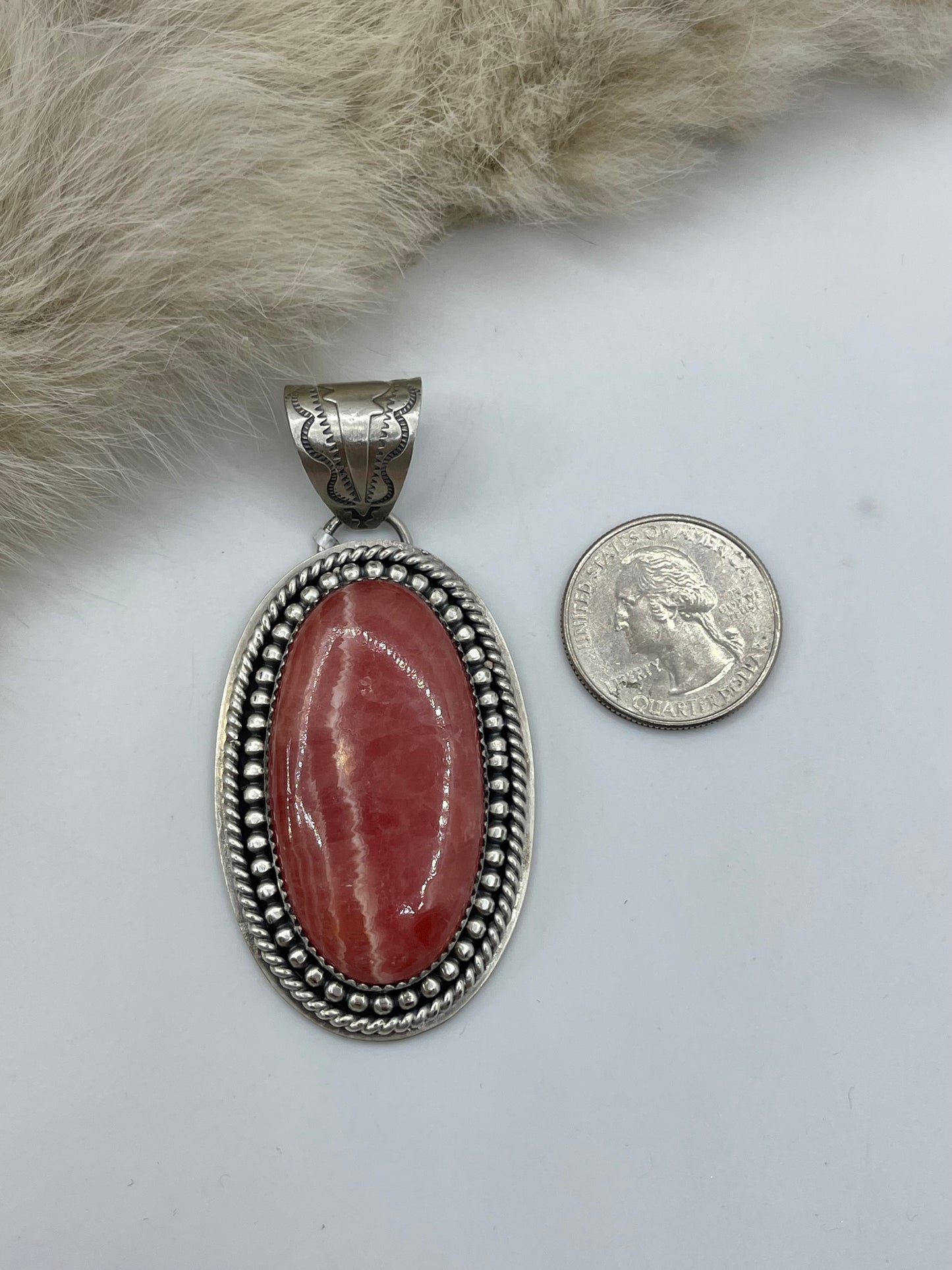 RHODOCHROSITE PENDANT 10 MM BAIL JEFF LARGO, NAVAJO