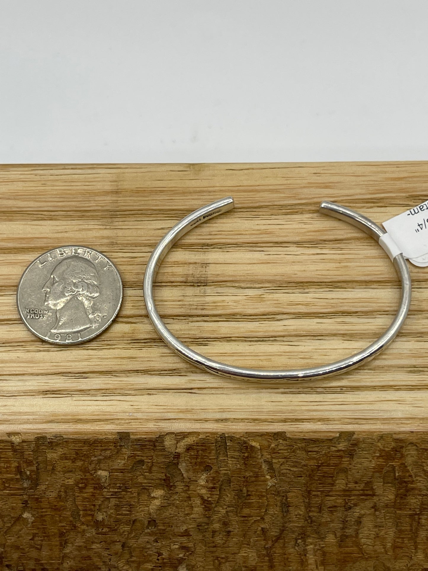 5 1/2"-6 3/4" Silver Stamped Stacker Cuff by Elaine Tahe, Navajo