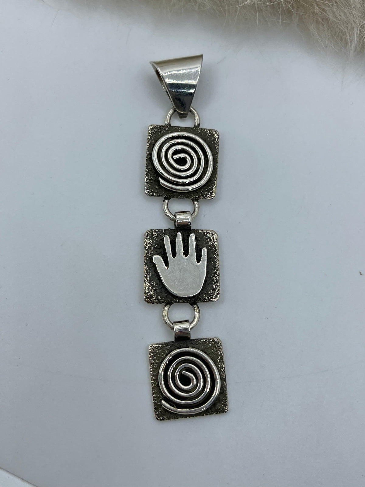 Triple Dangle Mini Petroglyph Pendant by Alex Sanchez, Navajo