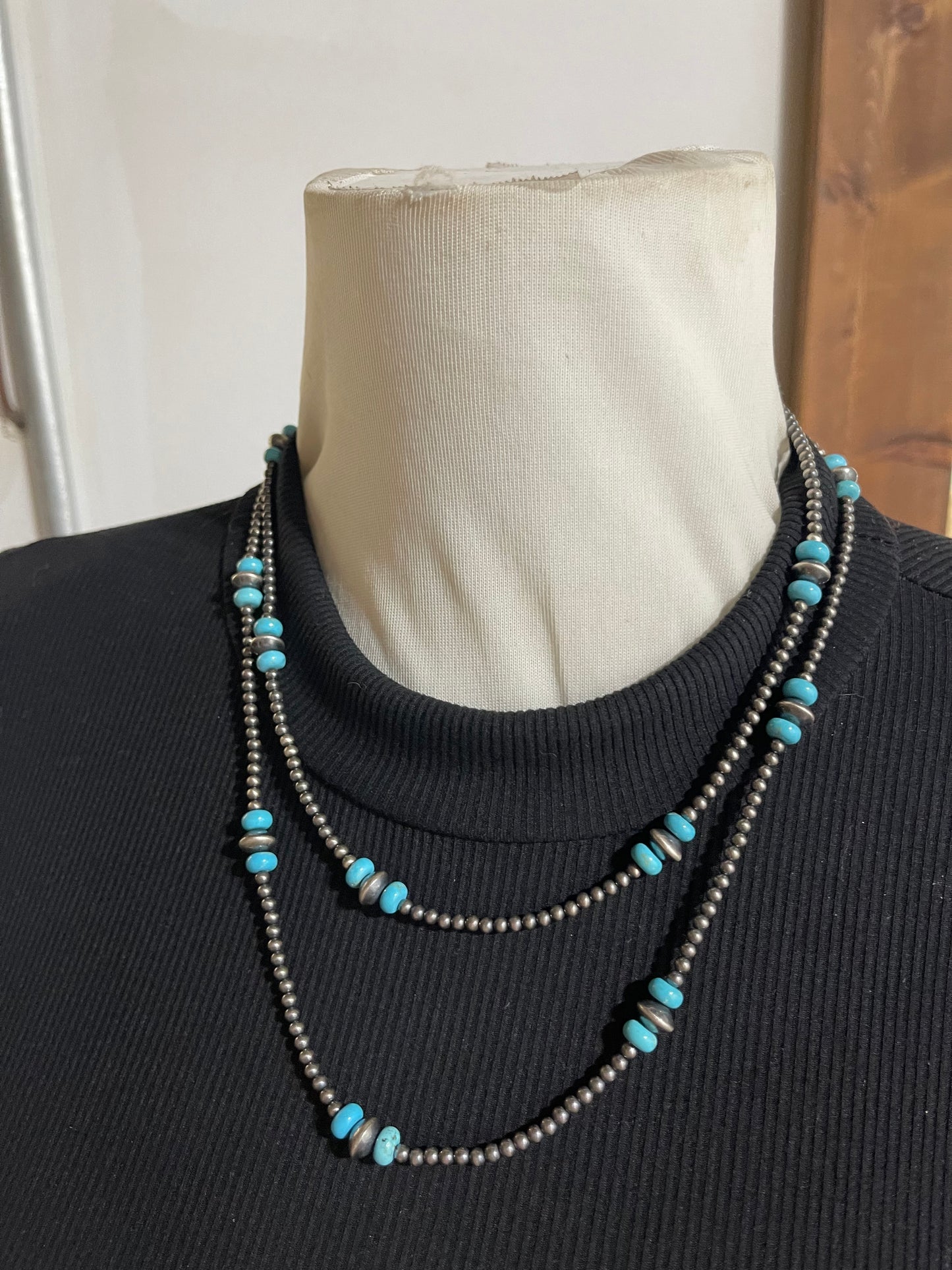 40'' Navajo Style Pearls With Turquoise