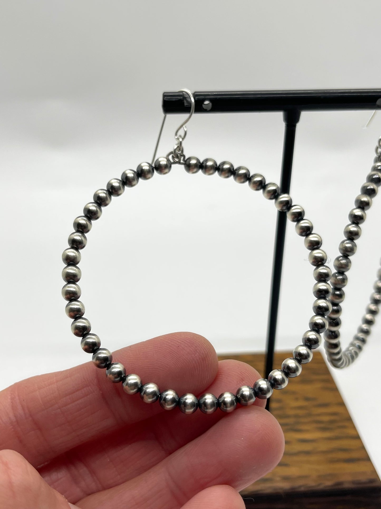 4mm Navajo Pearl Hoop Earrings