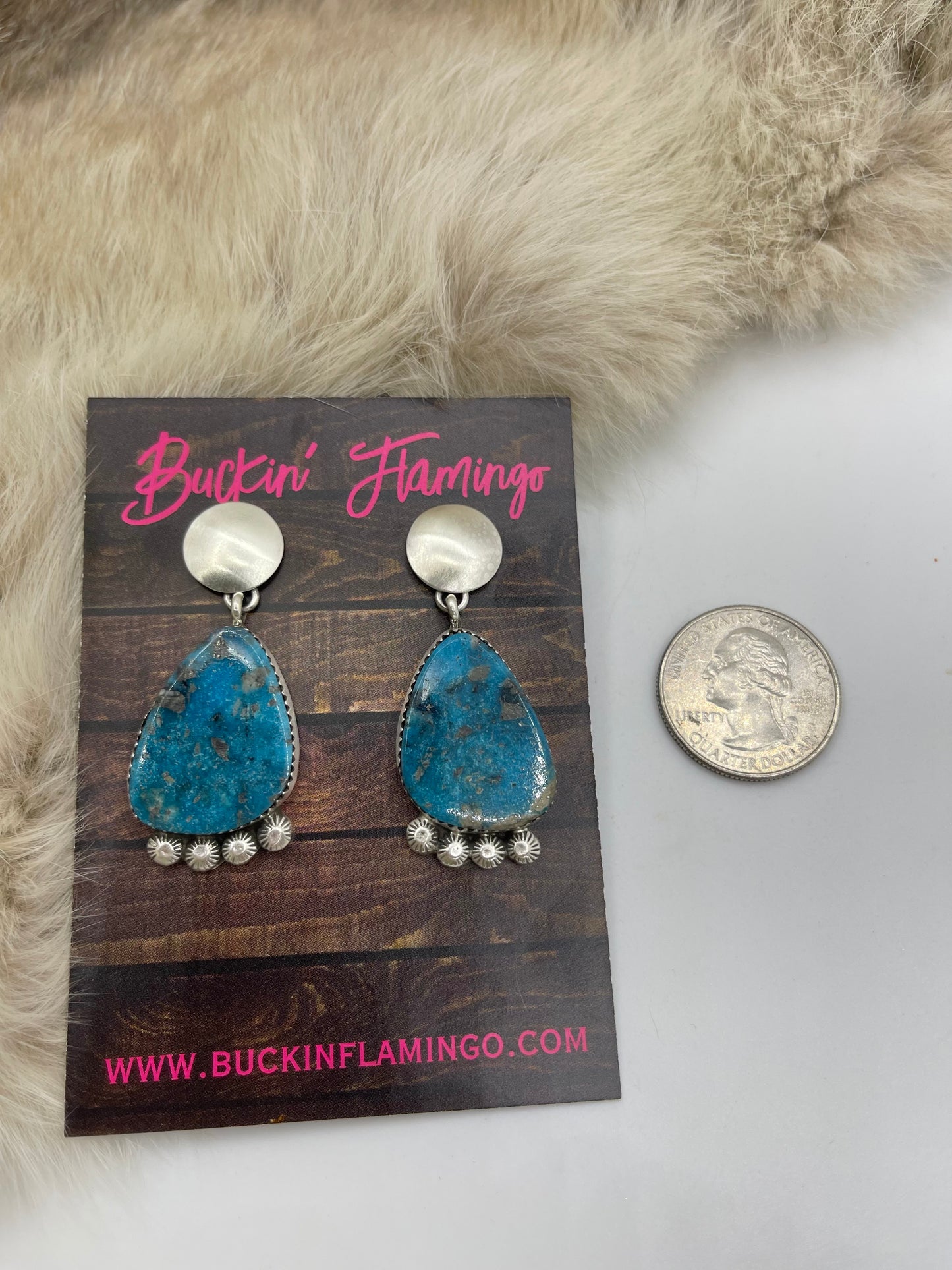 Turquoise Teardrop Post Dangle Earrings