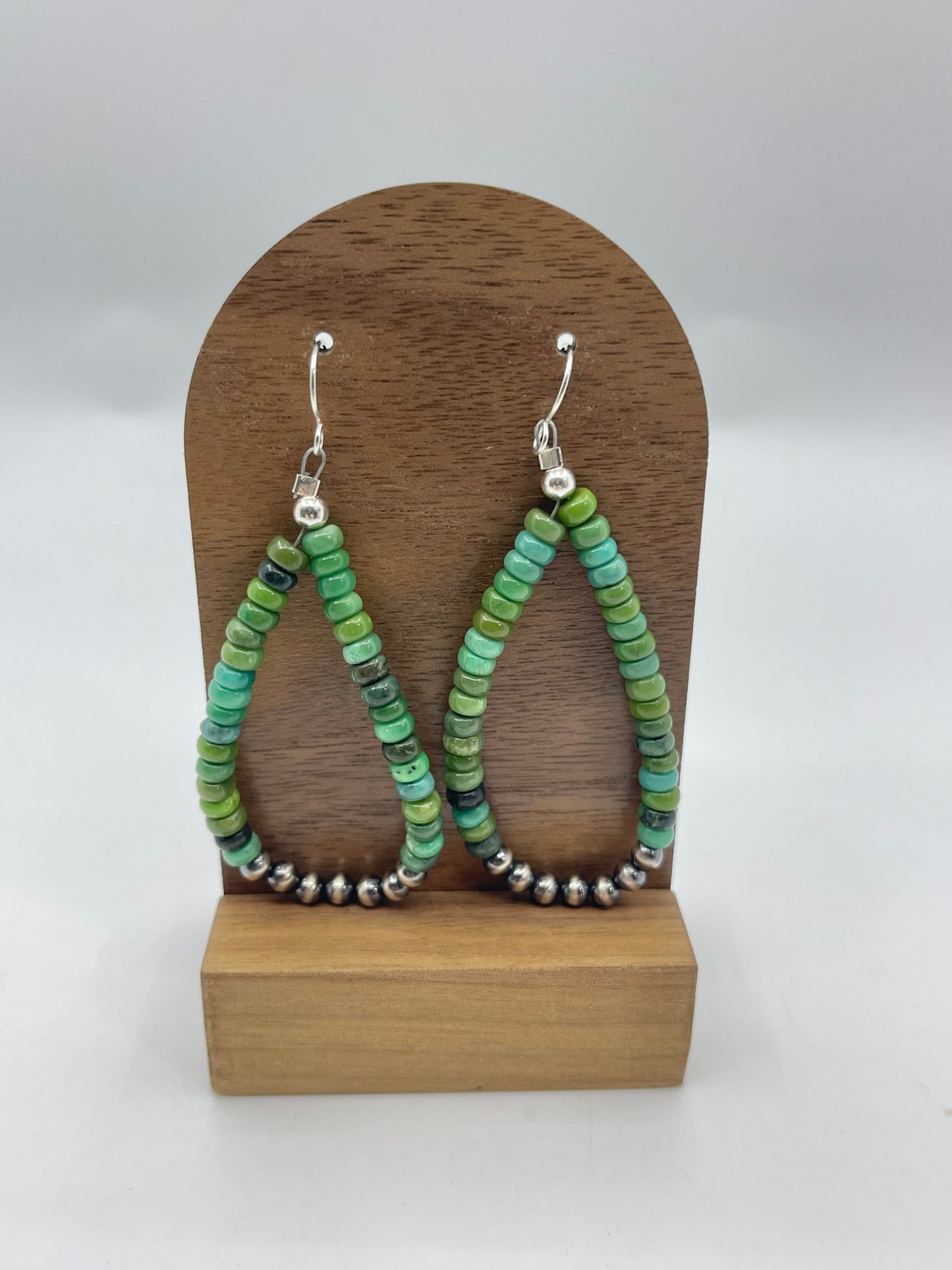 Emerald Valley Turquoise With Navajo Style Pearl Earrings