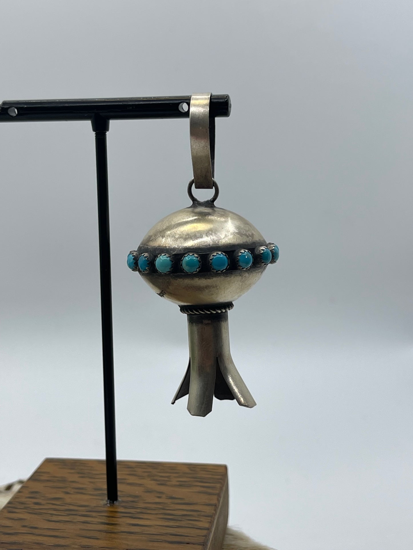 Blossom Pendant with Turquoise by Monica Smith, Navajo