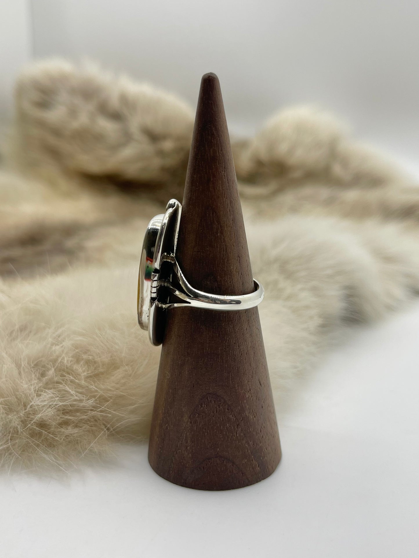 8.0 Bumblebee Jasper Rectangle Ring