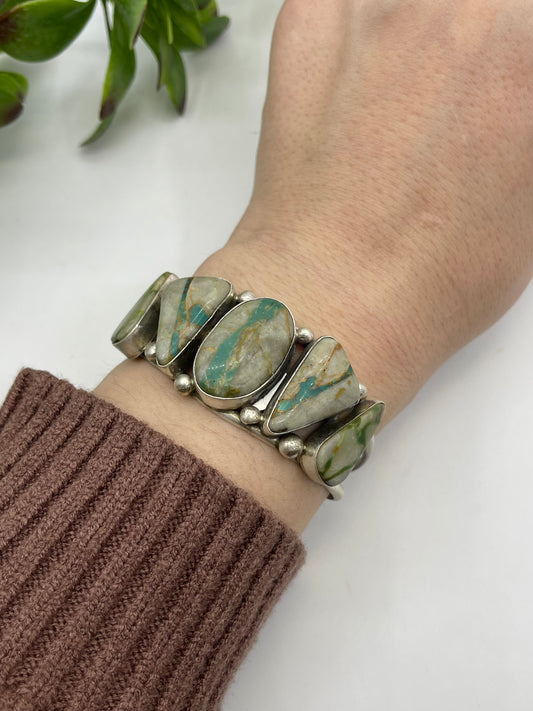 5 Stone Royston Ribbon Turquoise Cuff