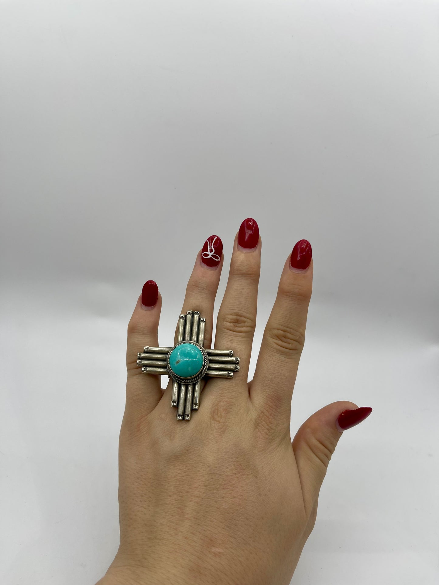 8.0 Zia Symbol Turquoise Ring