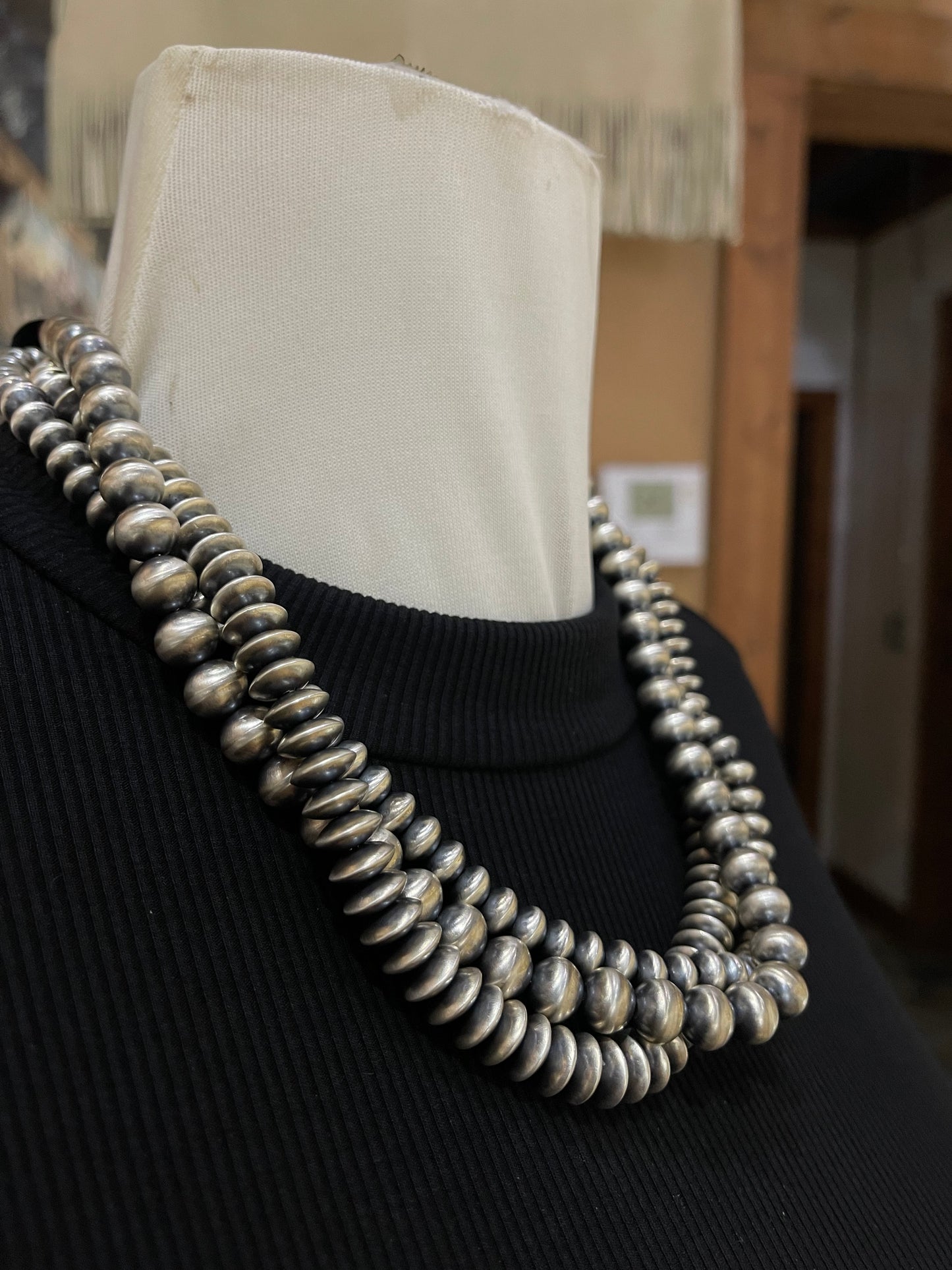 20" 8mm and 10mm 3 Strand Navajo Pearls Necklace by Jan Mariano, Navajo