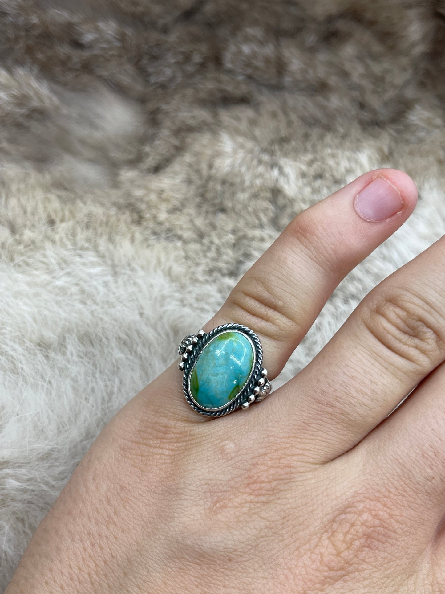 7.0 Sonoran Gold Turquoise Ring by Samuel Yellowhorse