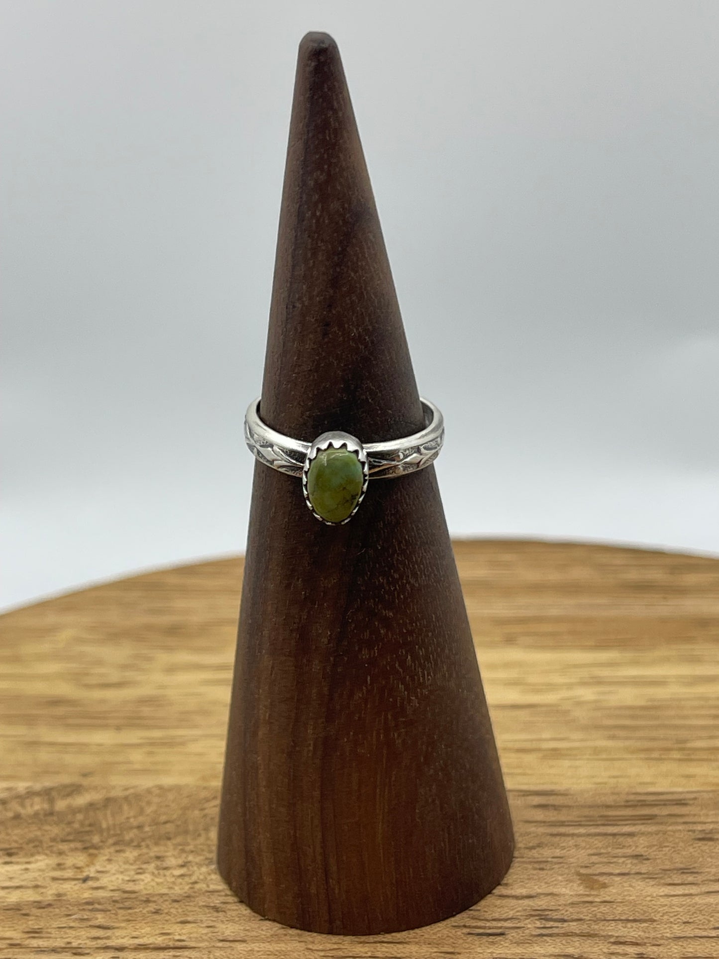 5.5 Sonoran Gold Turquoise Dainty Ring by Letricia Largo, Navajo