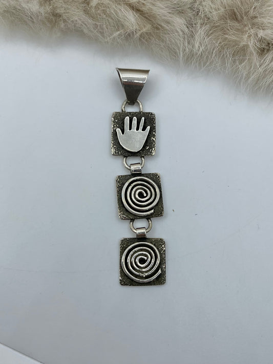 Triple Dangle Mini Petroglyph Pendant by Alex Sanchez, Navajo