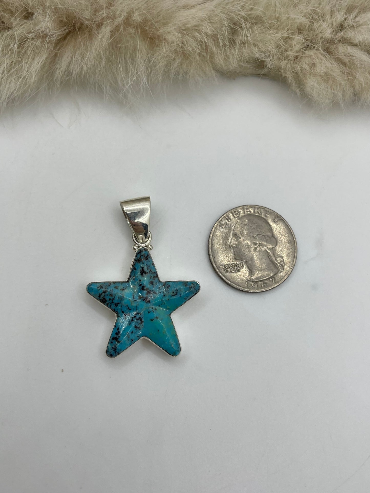 Turquoise Star Pendant with 6.5mm Bail