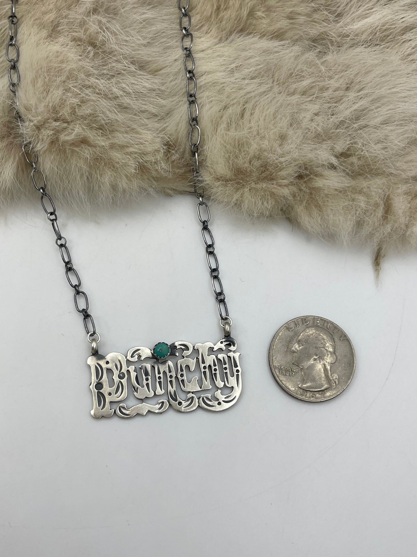 18" “Punchy” Necklace with Turquoise by Jerome Lee, Navajo