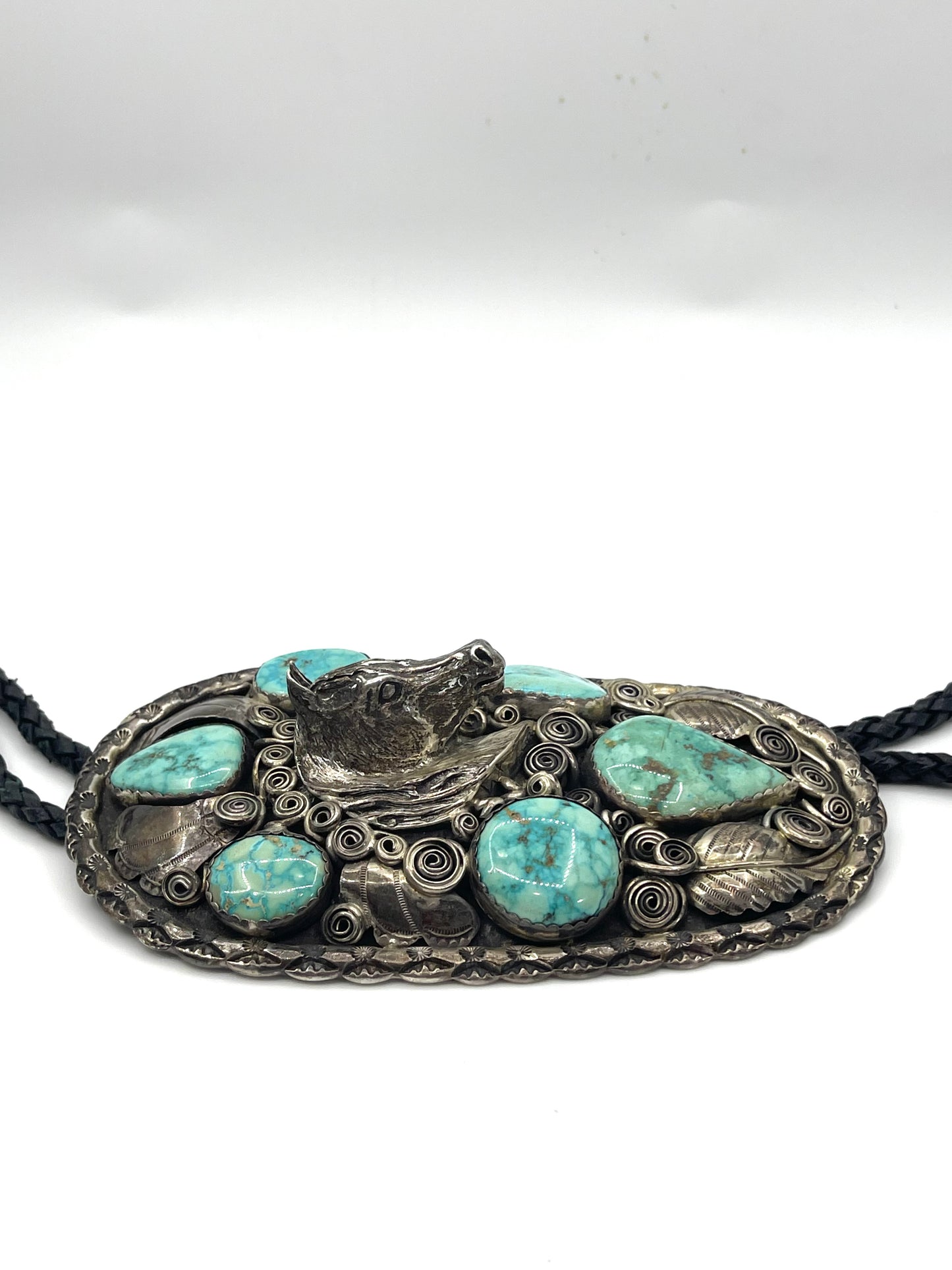 Vintage Bolo Tie & Belt Buckle Set Stamped "GR"