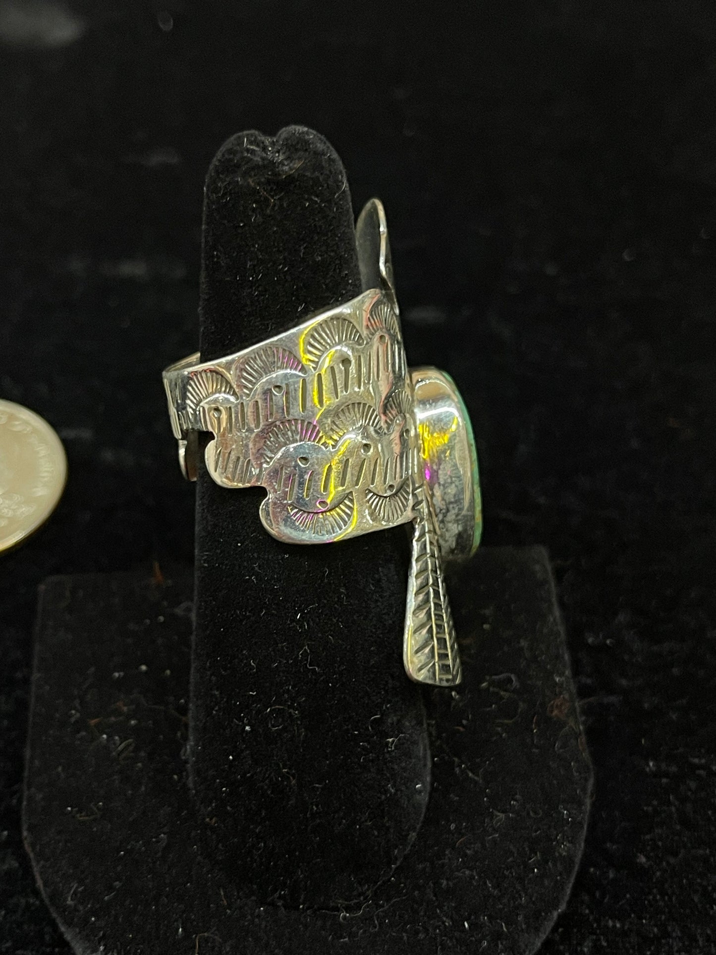 Green Turquoise Thunderbird Ring