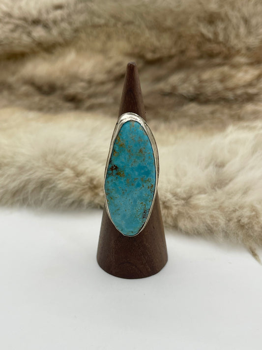 7.5 #8 Turquoise Ring by Carrie Cannon, Kiowa