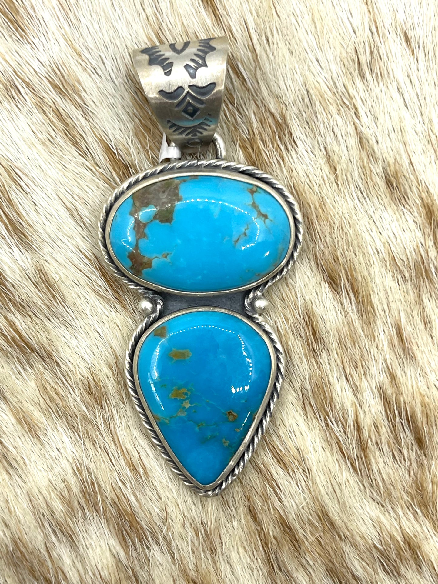 2 Stone Turquoise Pendant