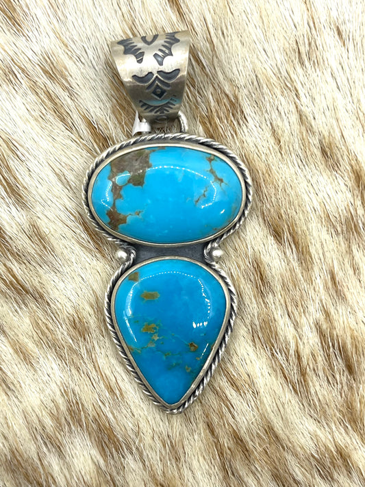 2 Stone Turquoise Pendant