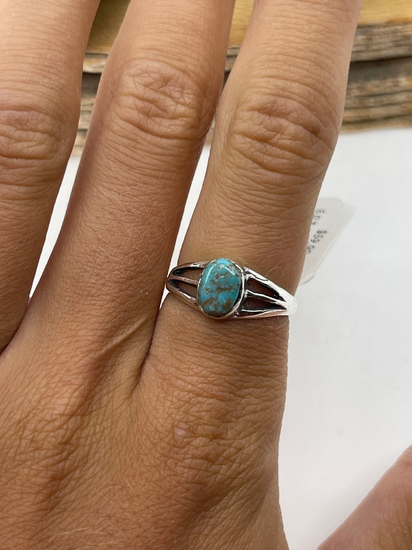 7.0 Turquoise Oval Ring, Navajo
