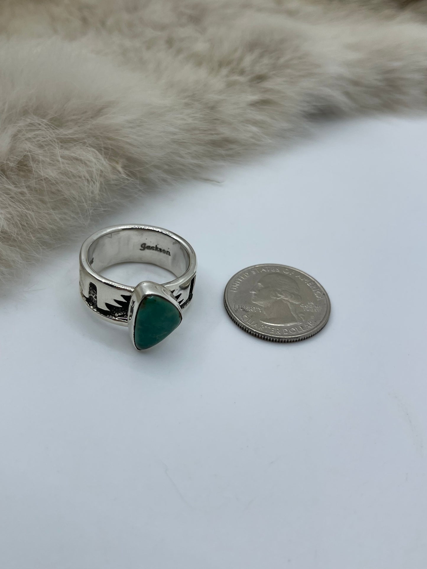 11.0 Royston Turquoise Ring by Marie Jackson, Navajo