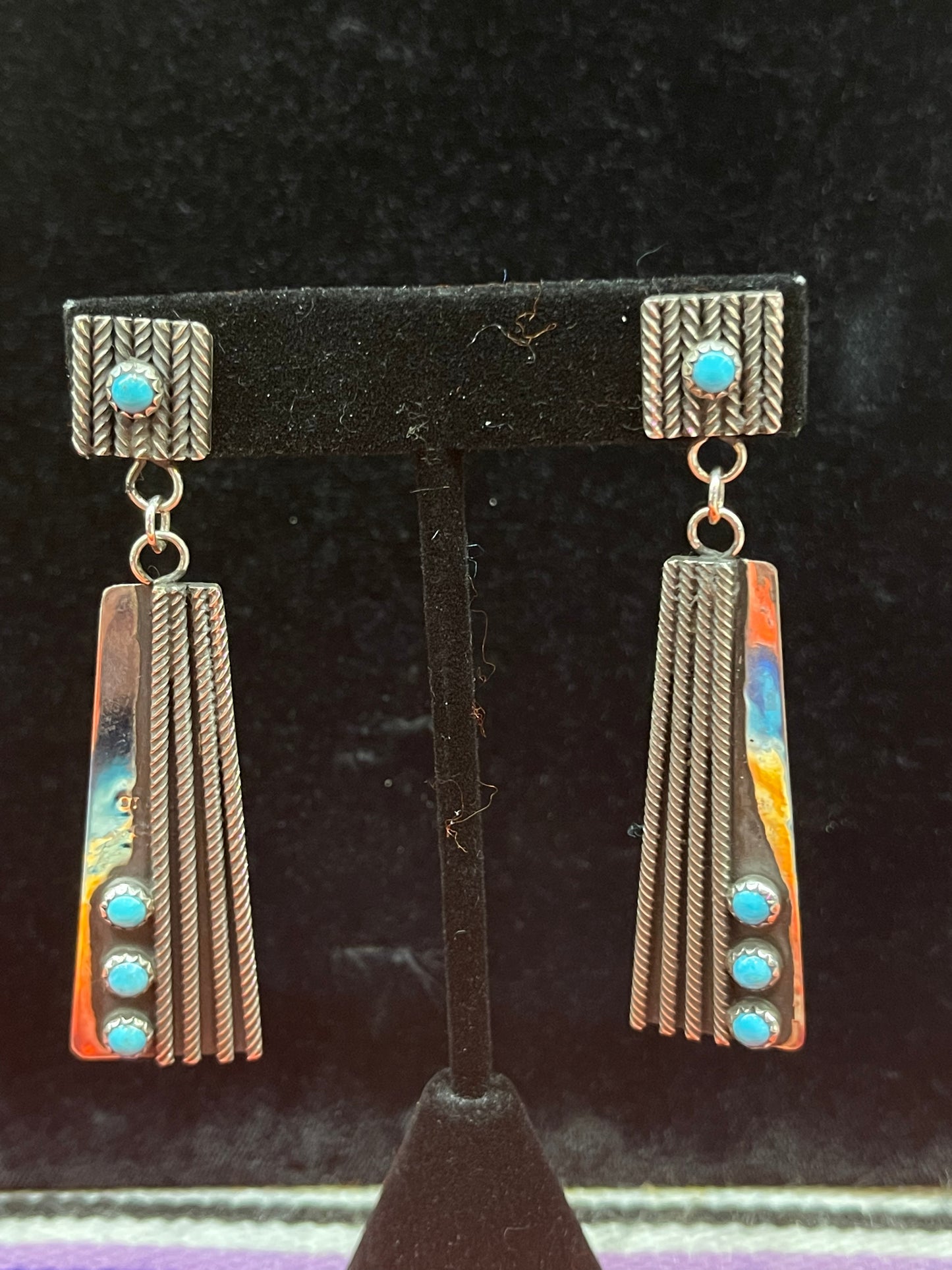 Dangle Sterling Silver Turquoise Earrings