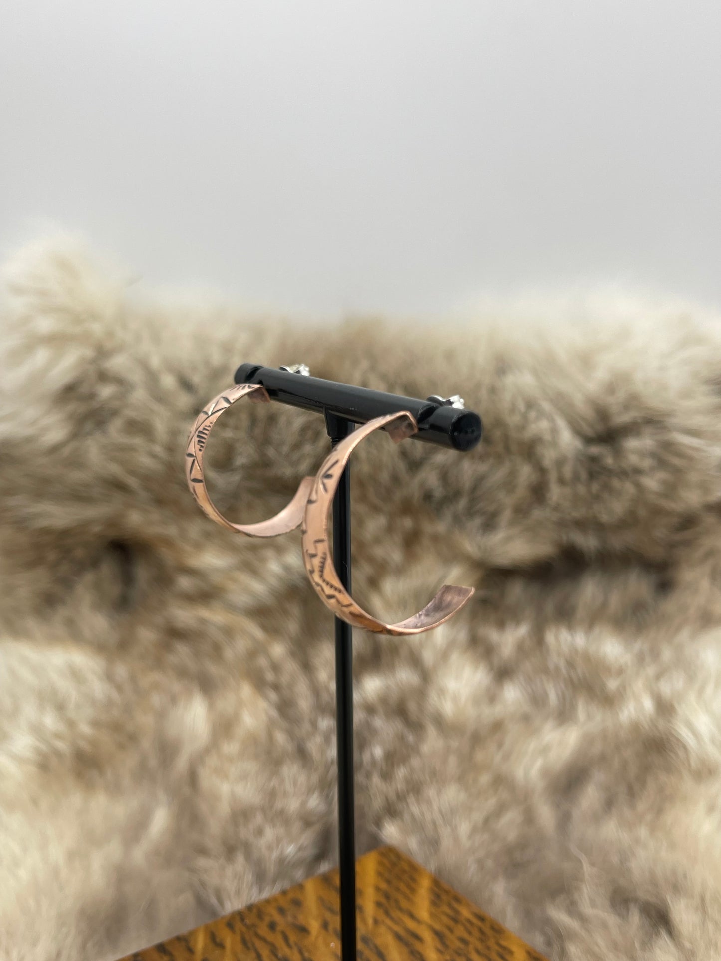 Copper Stamped Hoops by Felicia Etsitty, Navajo