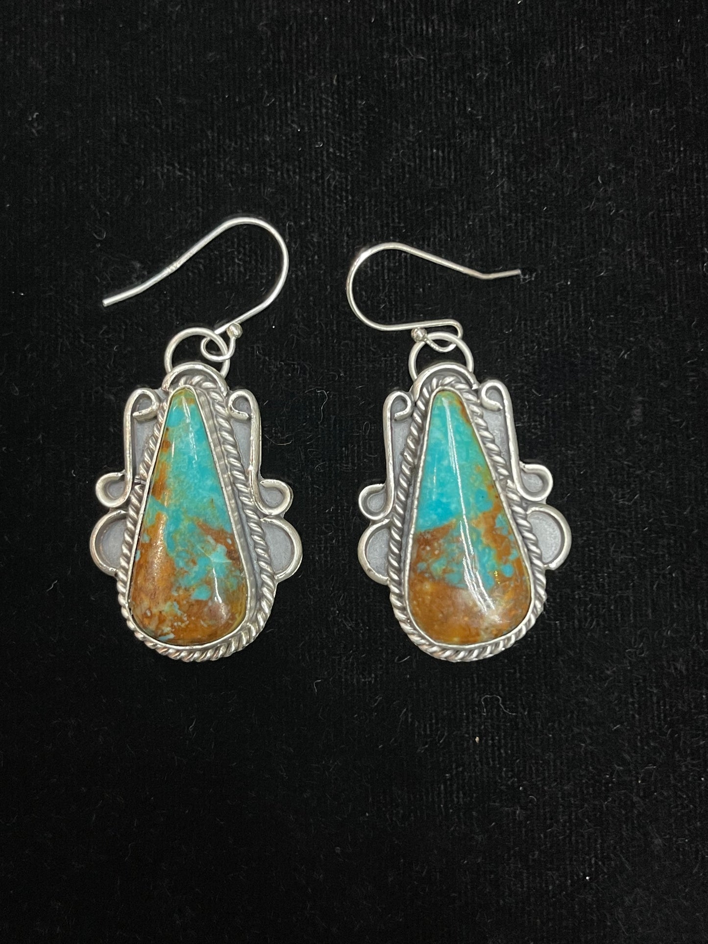 Thunderbird Teardrop Dangle Earrings by Terrell Nez, Sr., Navajo