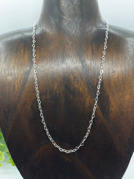 18" Dainty Chain with Heart Links Necklace